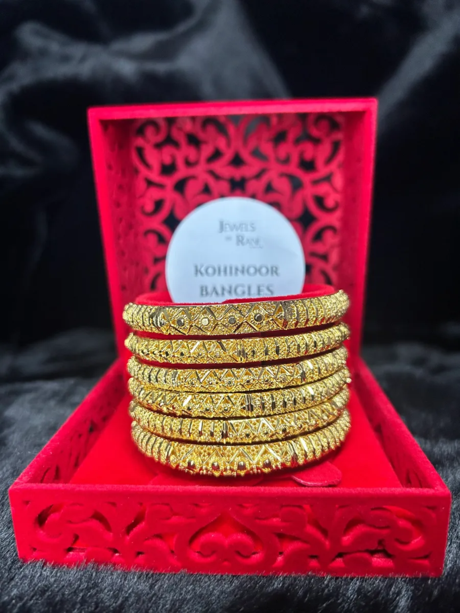 Gold Finish - Kohinoor Bangles - Gold Plated - 6 Bangles