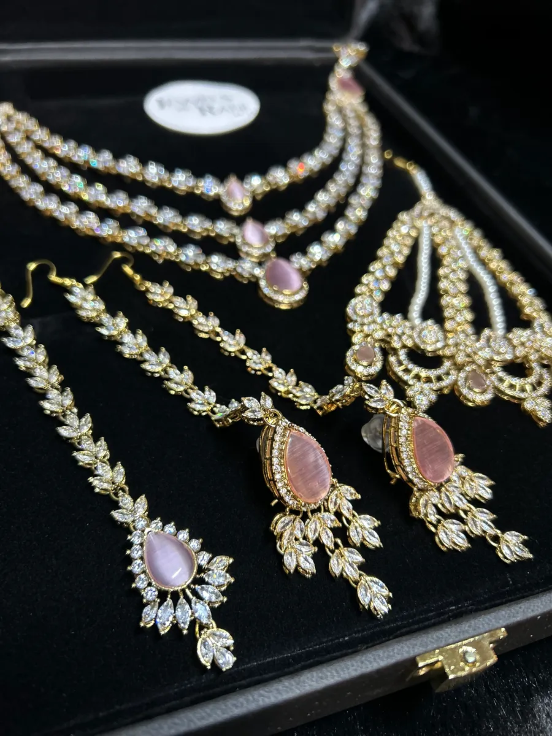 24 crt Gold Plated- Stunning Pink Stoned Bridal Jewellery Set