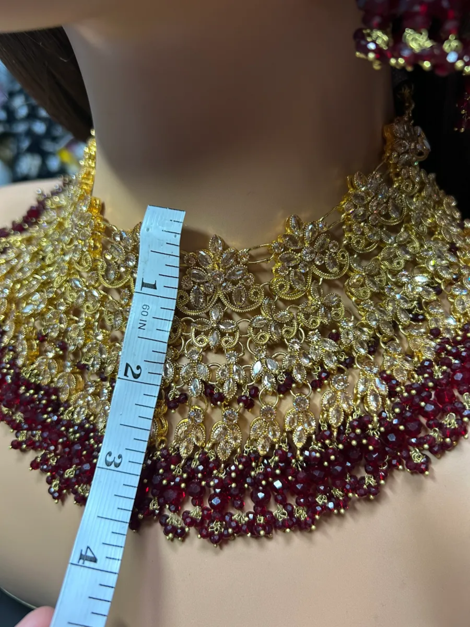 Trending Maroon 24 crt Gold Plated Bridal Jewellery Set - Jewelsbyrani