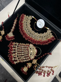 Stunning, Trending Deep Red Full Bridal Jewellery Set/ Style 85 - Jewelsbyrani