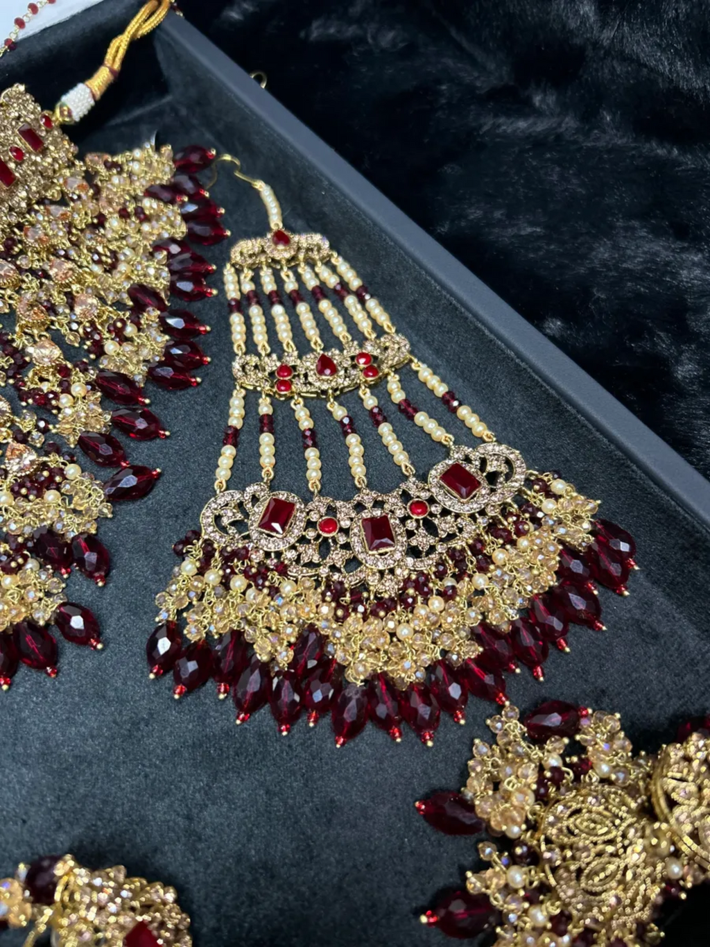 Dangled PRE ORDER: 6 Week Making time- Trending Dangled Crystal Maroon 24 crt ...