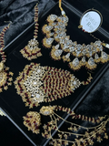 PRE ORDER: 6 Week Making time- Trending Maroon & Silver 24 crt Gold Plated Bridal Jewellery Set - Jewelsbyrani