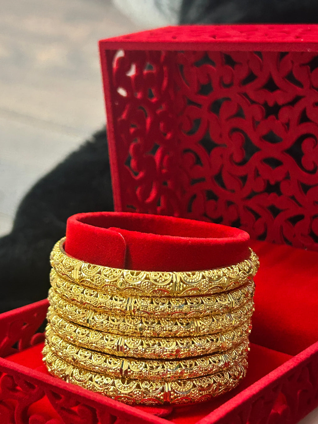 Gold Finish -Noor E Sona - Gold Plated - 6 Bangles