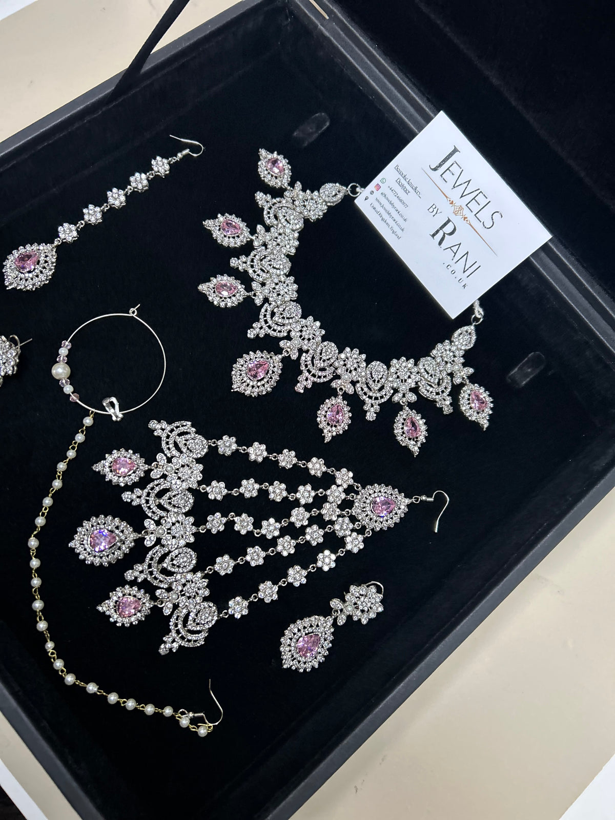 Trending, Baby Pink & Silver Statement Set Style 5207
