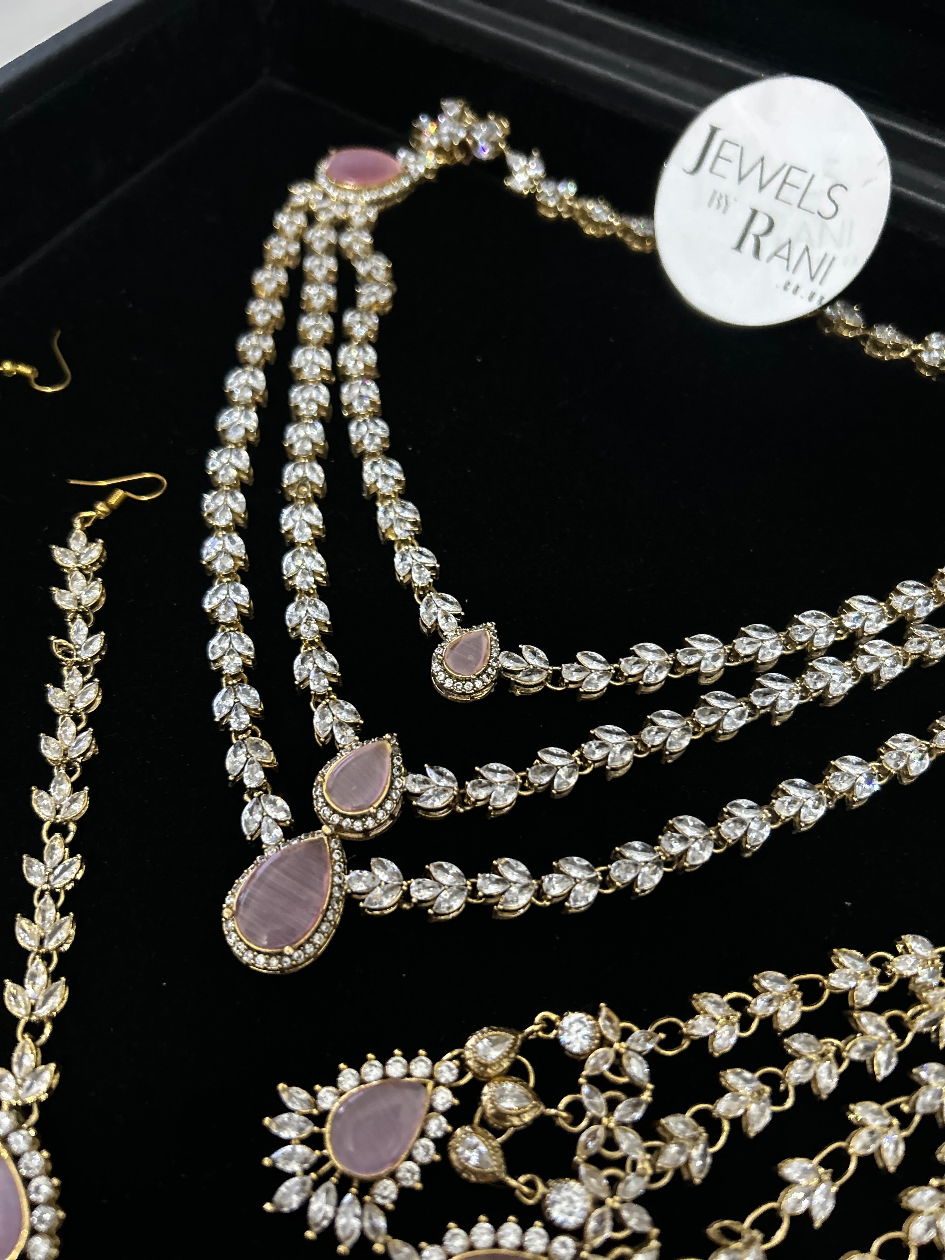 24crt Gold Plated - Beautiful Pink Statement Set