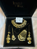 Vintage 22crt Gold Plated Necklace Set Gold and White Style 52936
