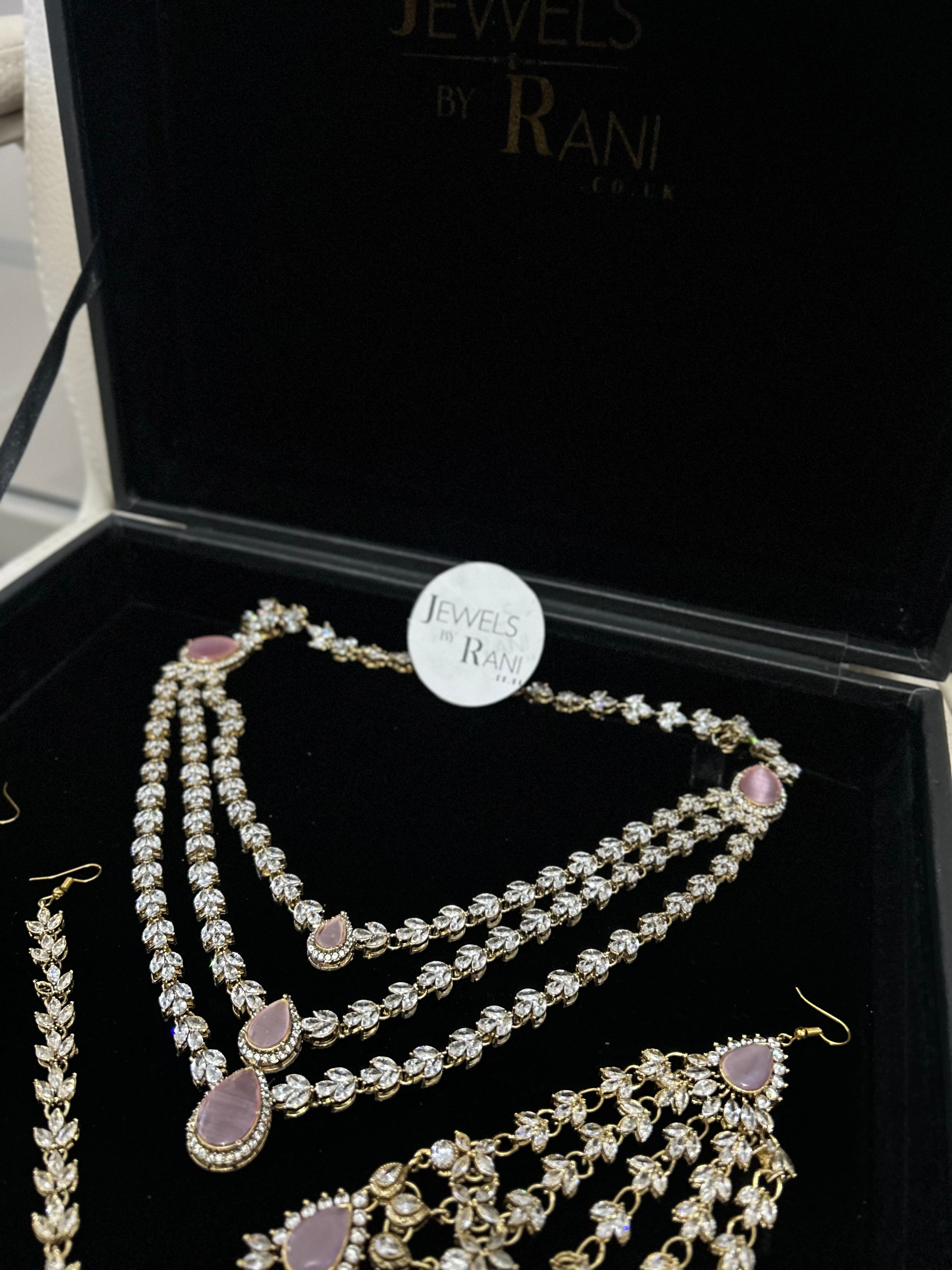 24crt Gold Plated - Beautiful Pink Statement Set