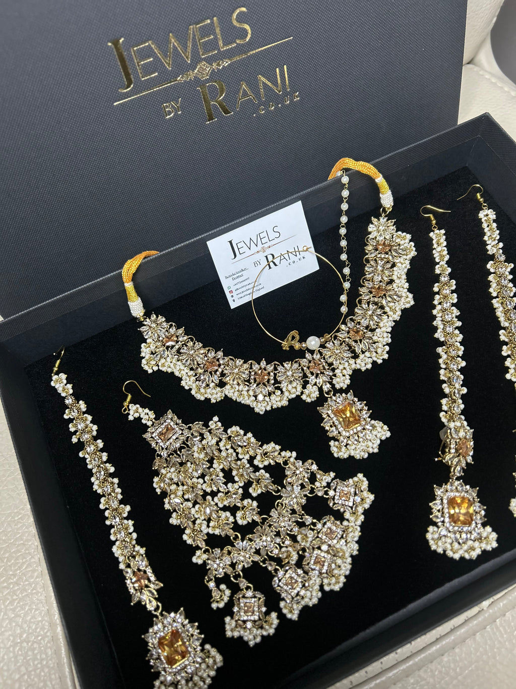 Stunning White and Gold Statement Set | Walima Set