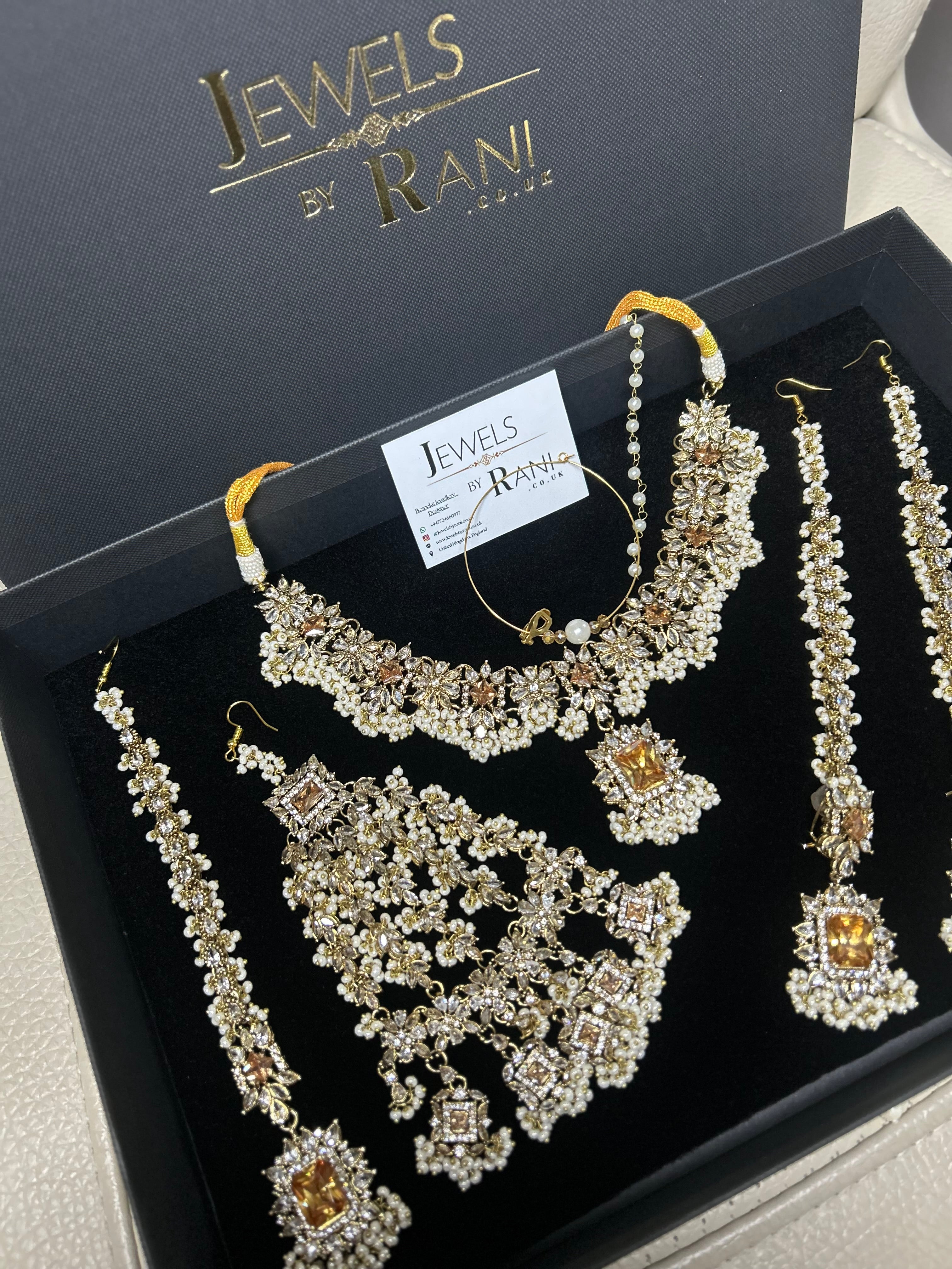 Stunning White and Gold Statement Set | Walima Set