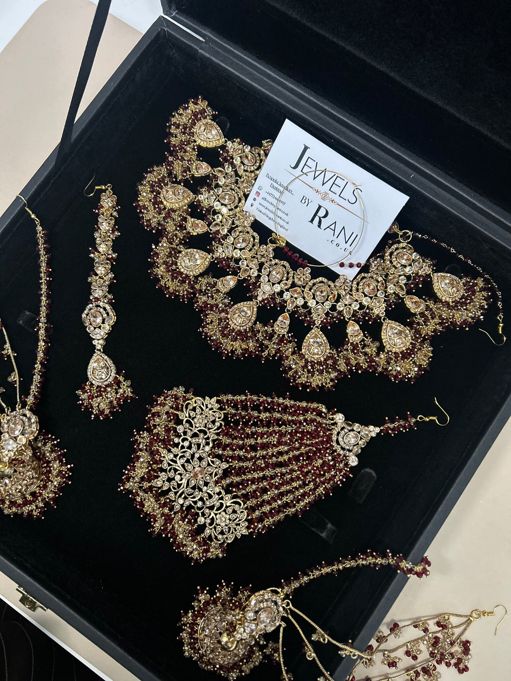 Style 3 - New Maroon and Gold Bridal Jewellery Set