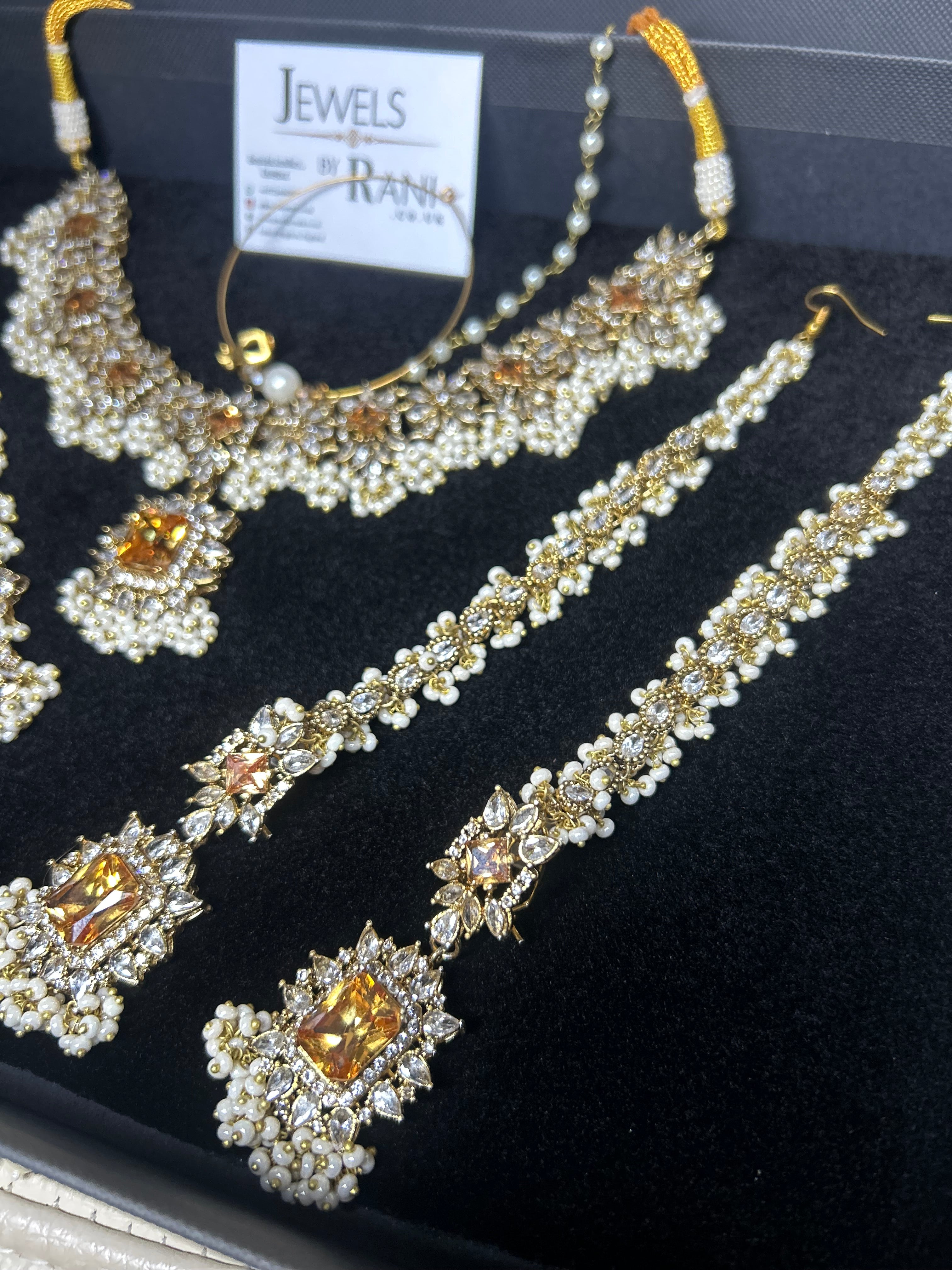 Stunning White and Gold Statement Set | Walima Set