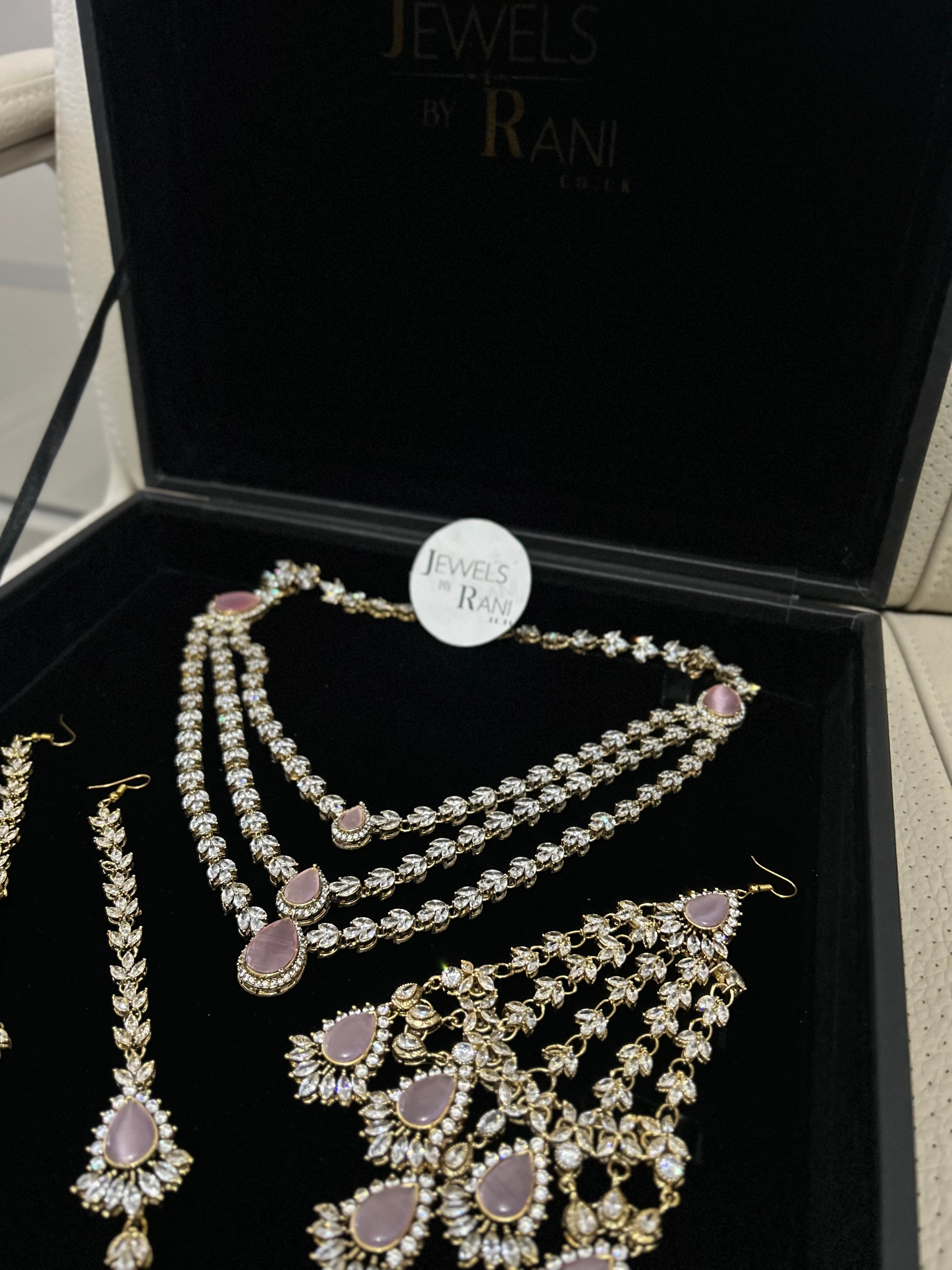 24crt Gold Plated - Beautiful Pink Statement Set