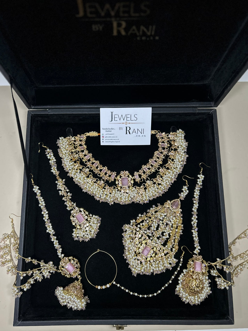 New Pink and White Choker or Necklace Set - Style 994