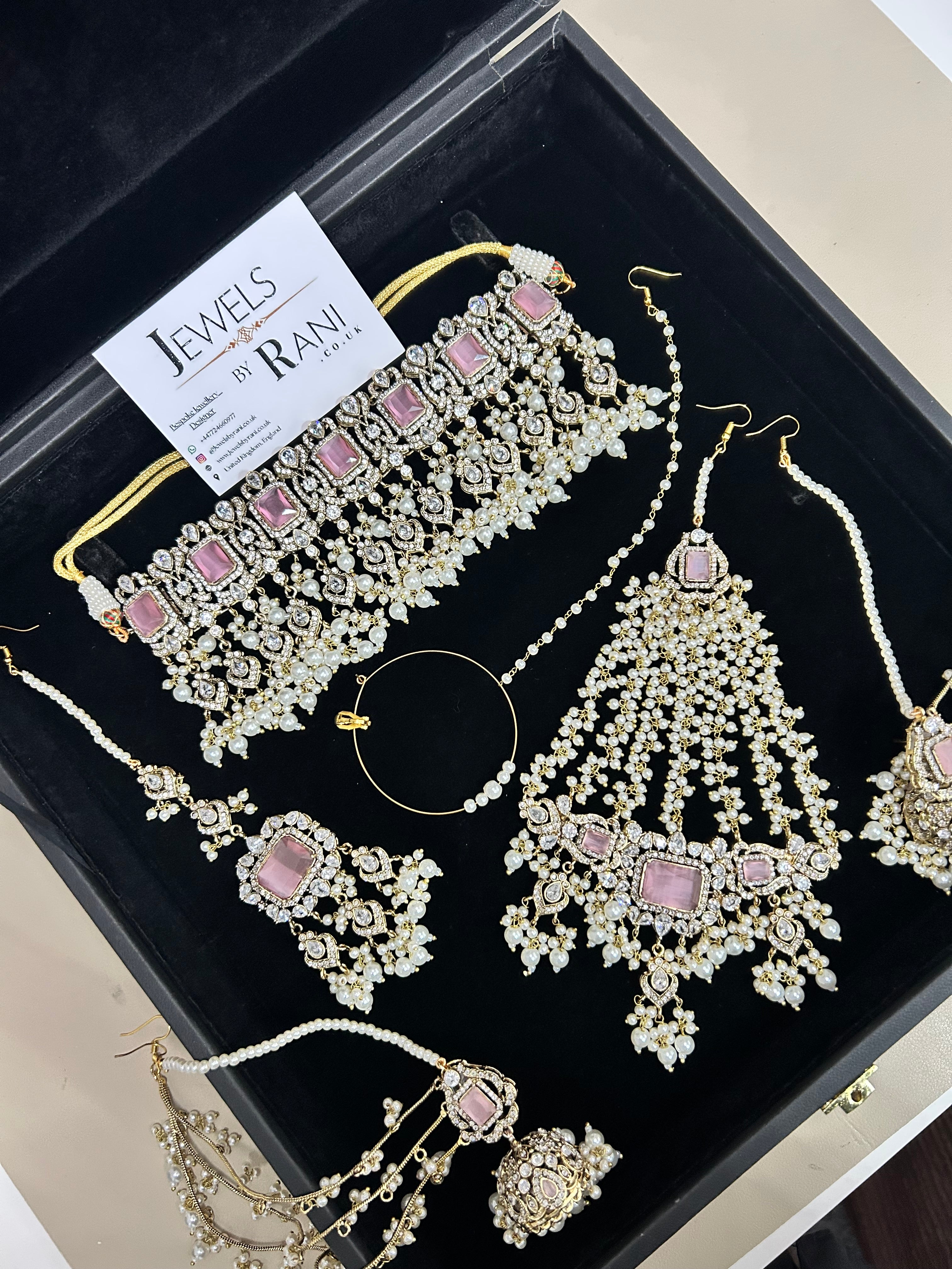 Pre Order - 2026 Collection | Pink and White Choker Set + Saharas