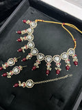 Maroon Light Weight Necklace Set