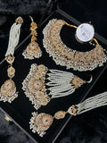 Beautiful, Detailed Baby Pink & Gold Bridal Set - Jewelsbyrani