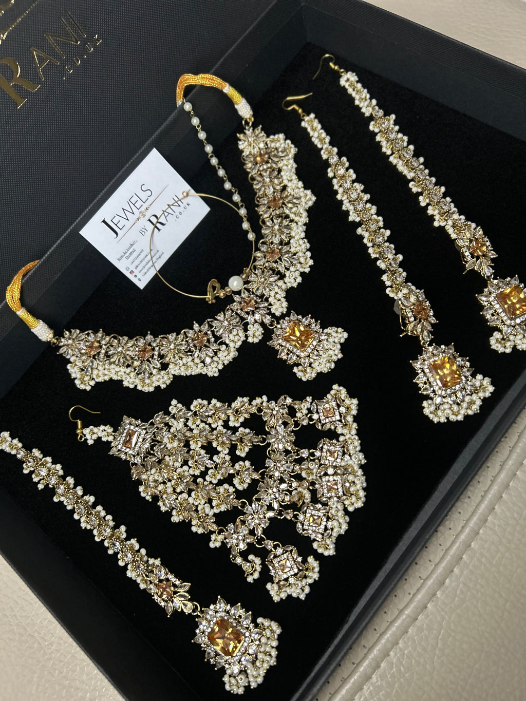 Stunning White and Gold Statement Set | Walima Set