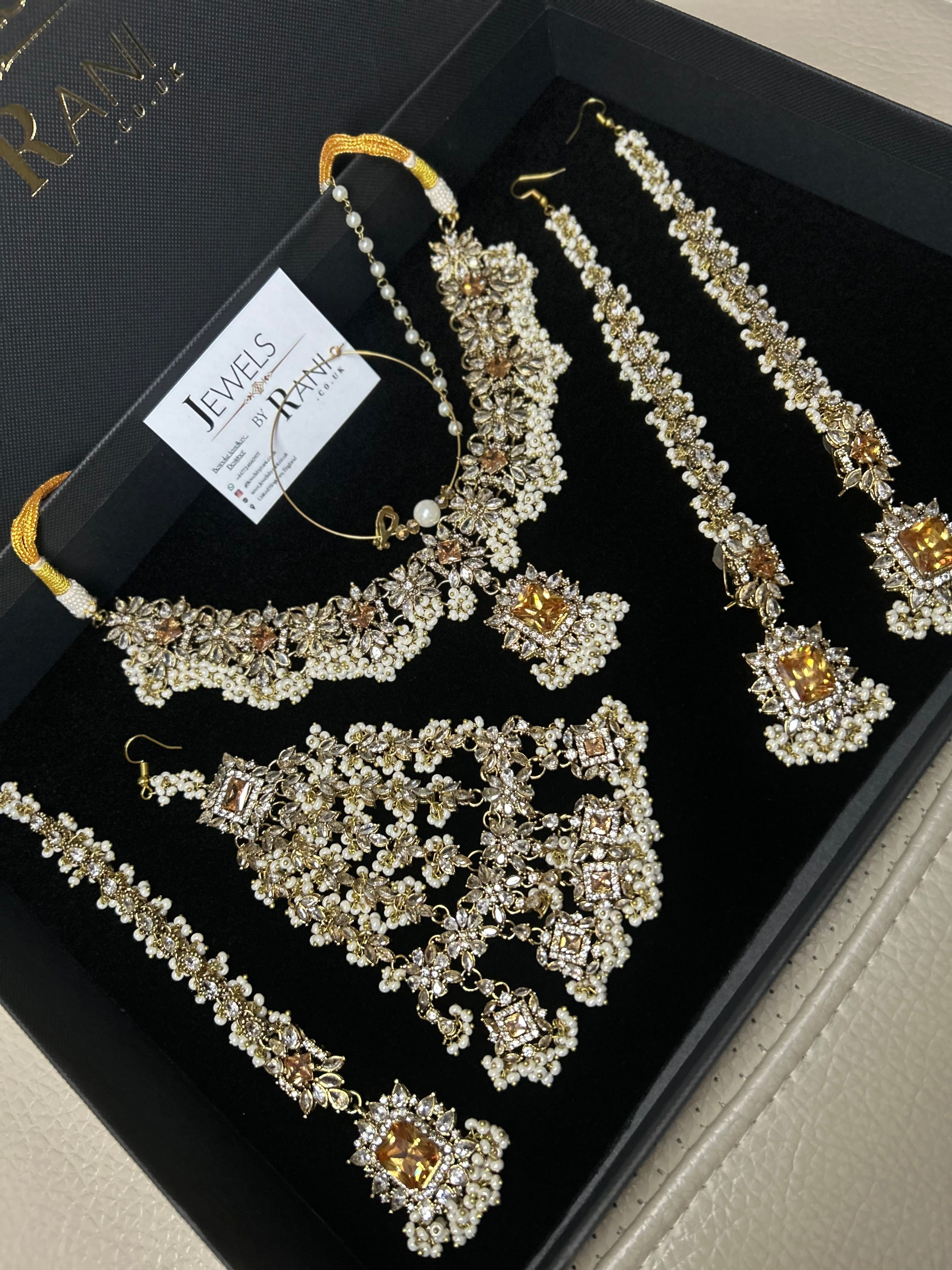 Stunning White and Gold Statement Set | Walima Set