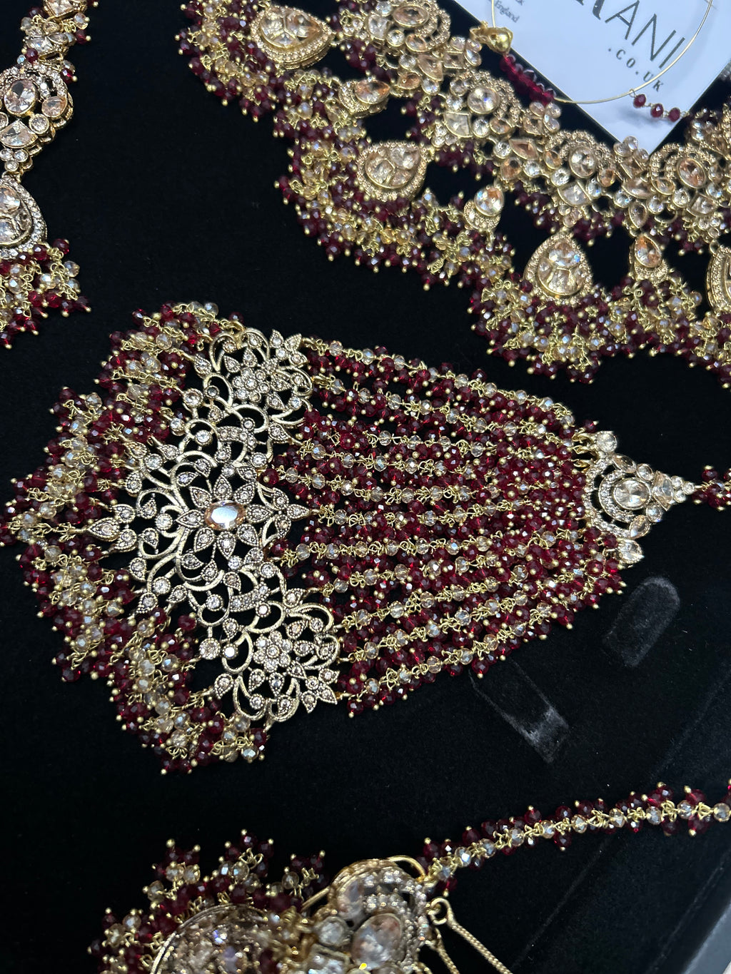 Style 3 - New Maroon and Gold Bridal Jewellery Set