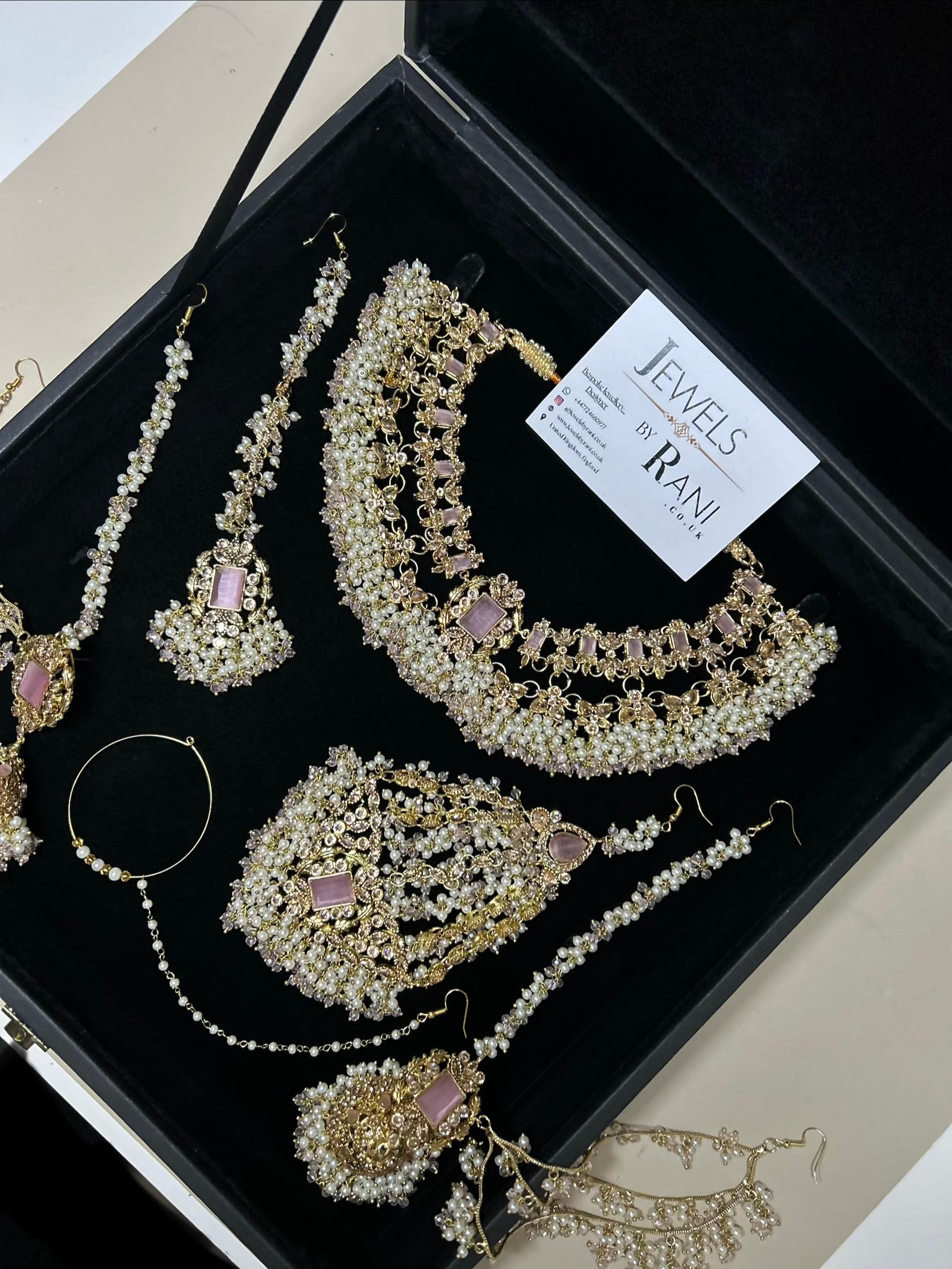 New Pink and White Choker or Necklace Set - Style 994
