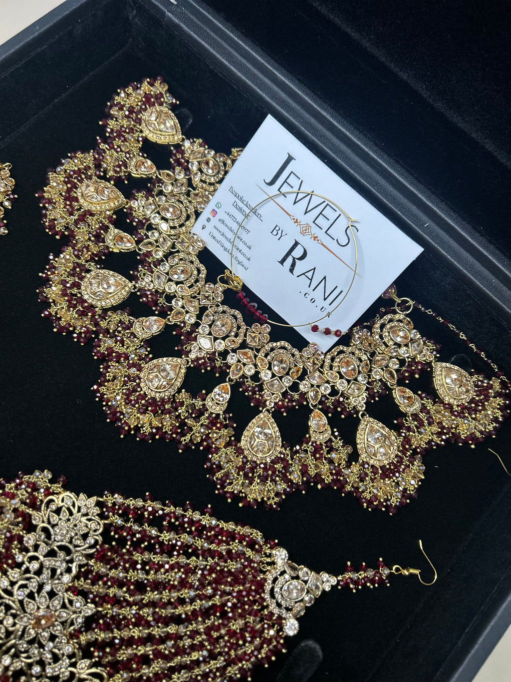 Style 3 - New Maroon and Gold Bridal Jewellery Set