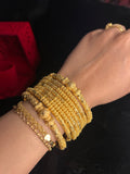 Gold Finish - Noor Bangles - Gold Plated - 6 Bangles & 2 Large Bangles