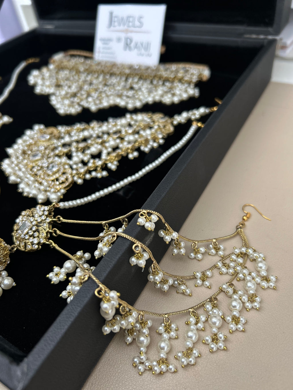 Set 1 - 2026 Gold and White Pearly Dangle Necklace