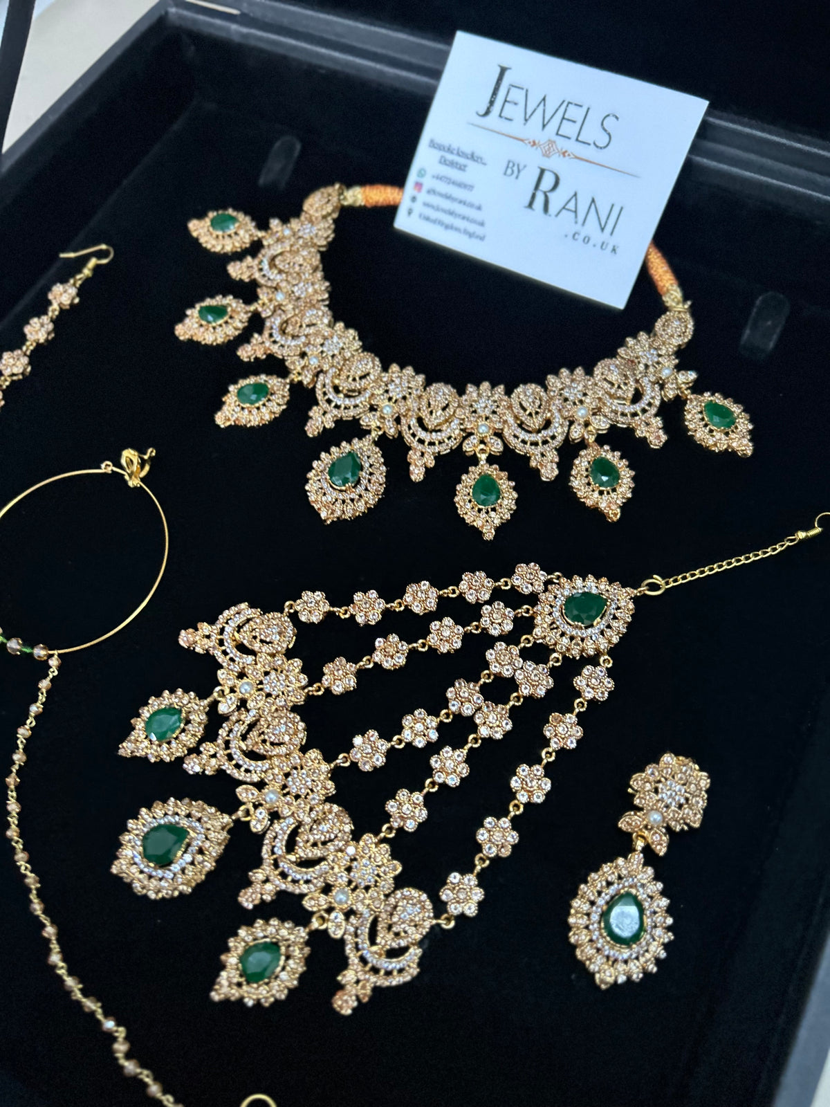 Trending, Emerald Green & Gold Statement Set Style 5207