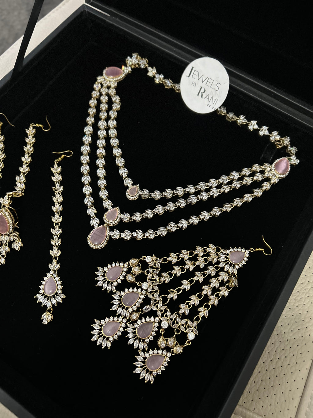 24crt Gold Plated - Beautiful Pink Statement Set