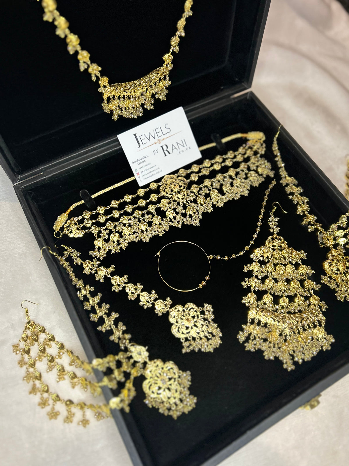 Vintage 22crt Gold Plated Gold Choker Set Mala Style 3859