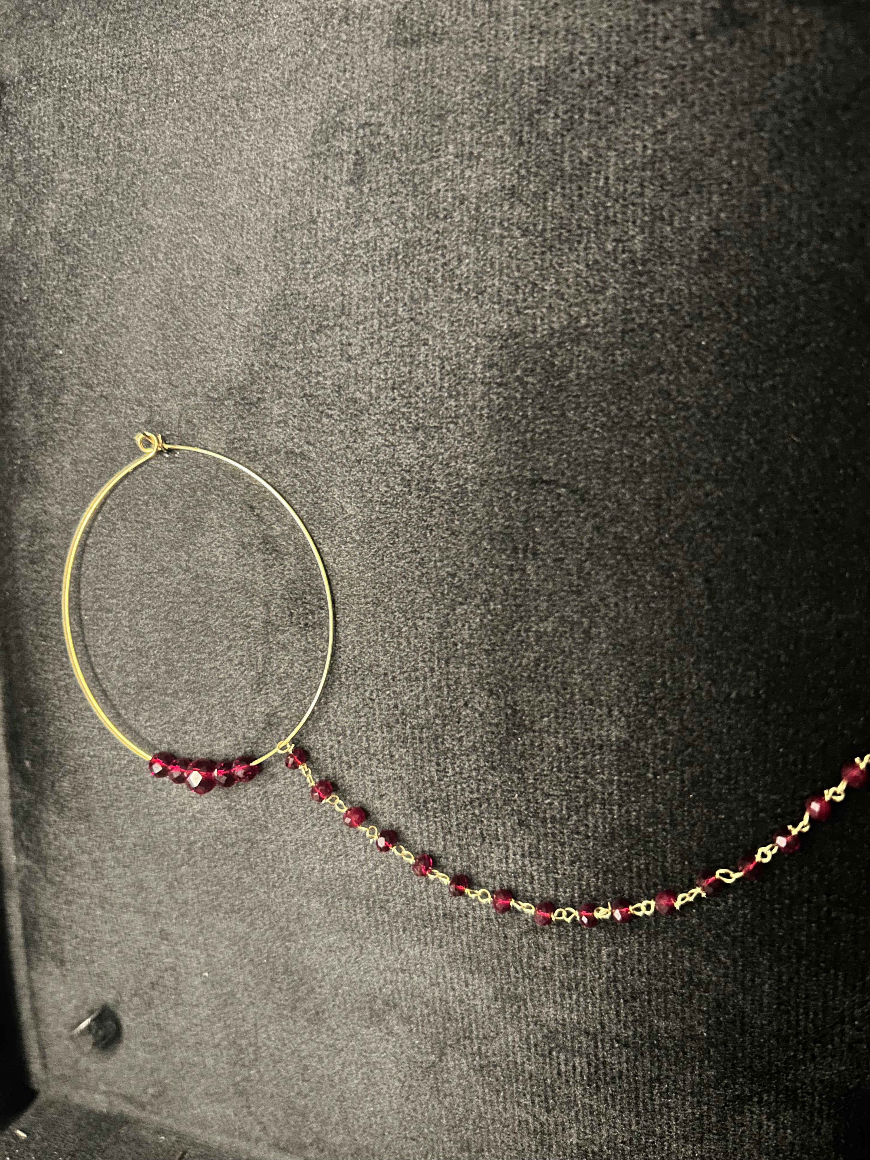 Maroon Bridal Nose Ring Nathli Nose Hoop Design 6
