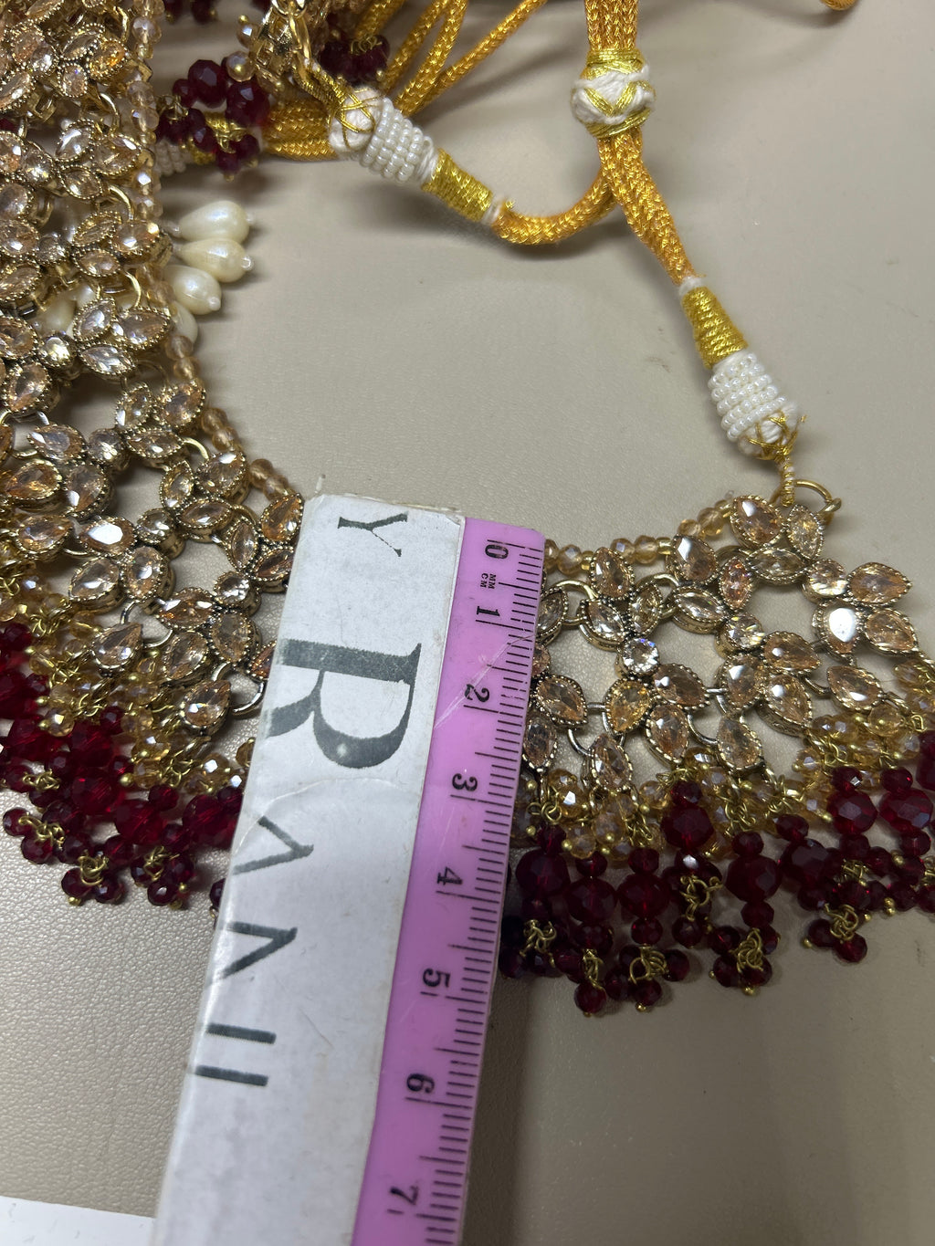 BeautifulMaroon and Gold  Full Bridal Jewellery Set/ Style 18