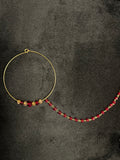 Deep Red and Gold Bridal Nose Ring Nathli Nose Hoop | Design 20
