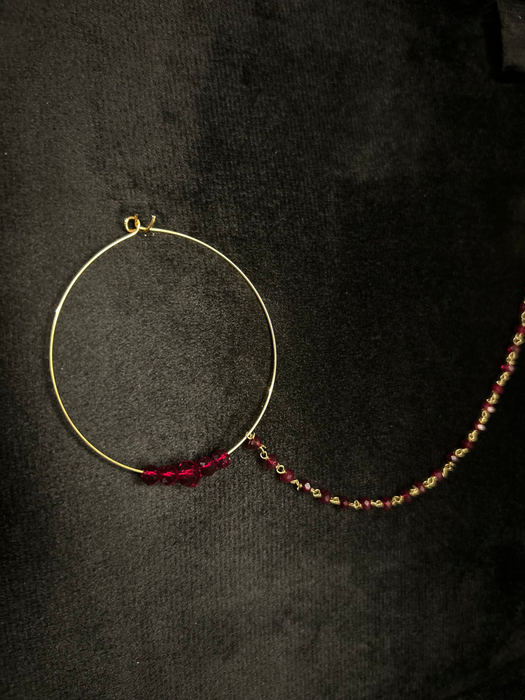 Maroon Bridal Nose Ring Nathli Nose Hoop Design 6
