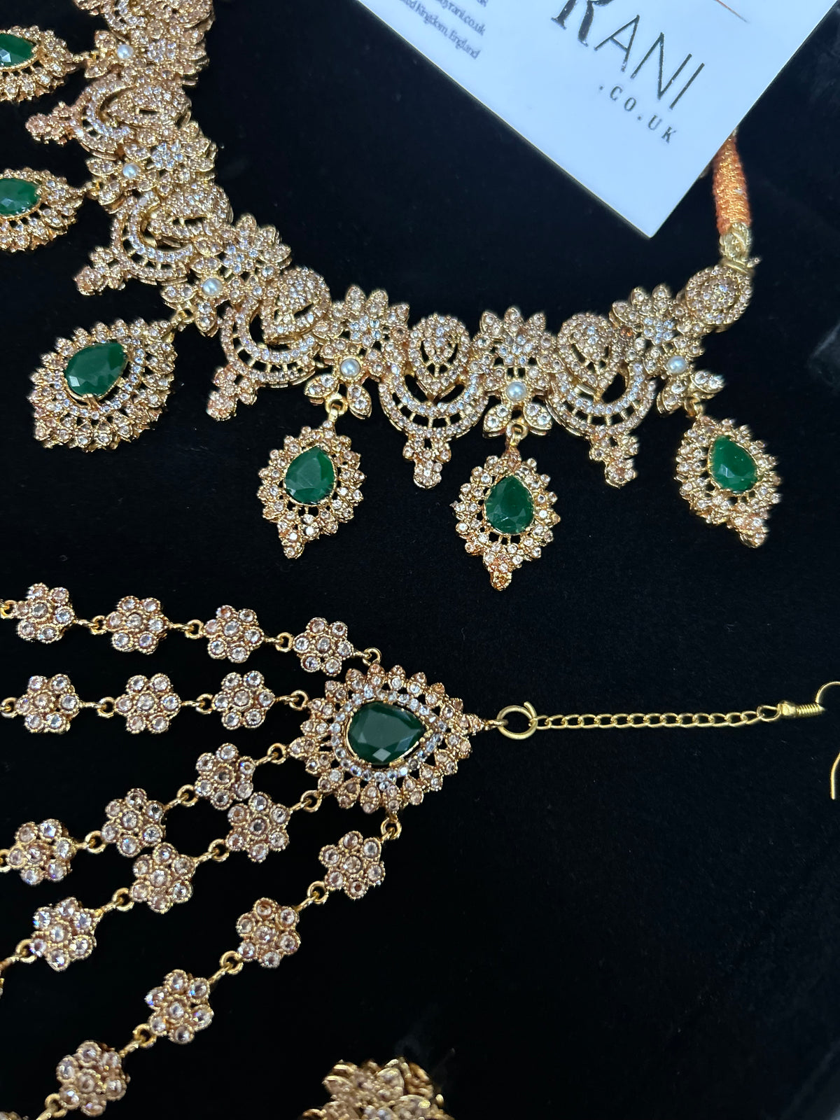 Trending, Emerald Green & Gold Statement Set Style 5207