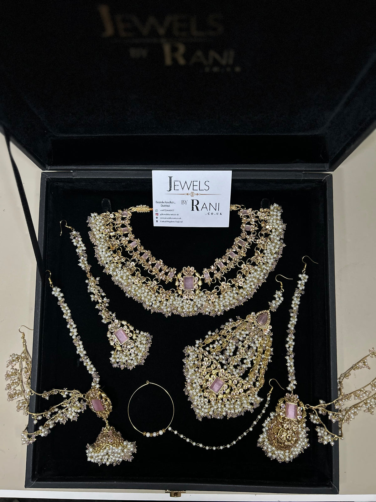 New Pink and White Choker or Necklace Set - Style 994