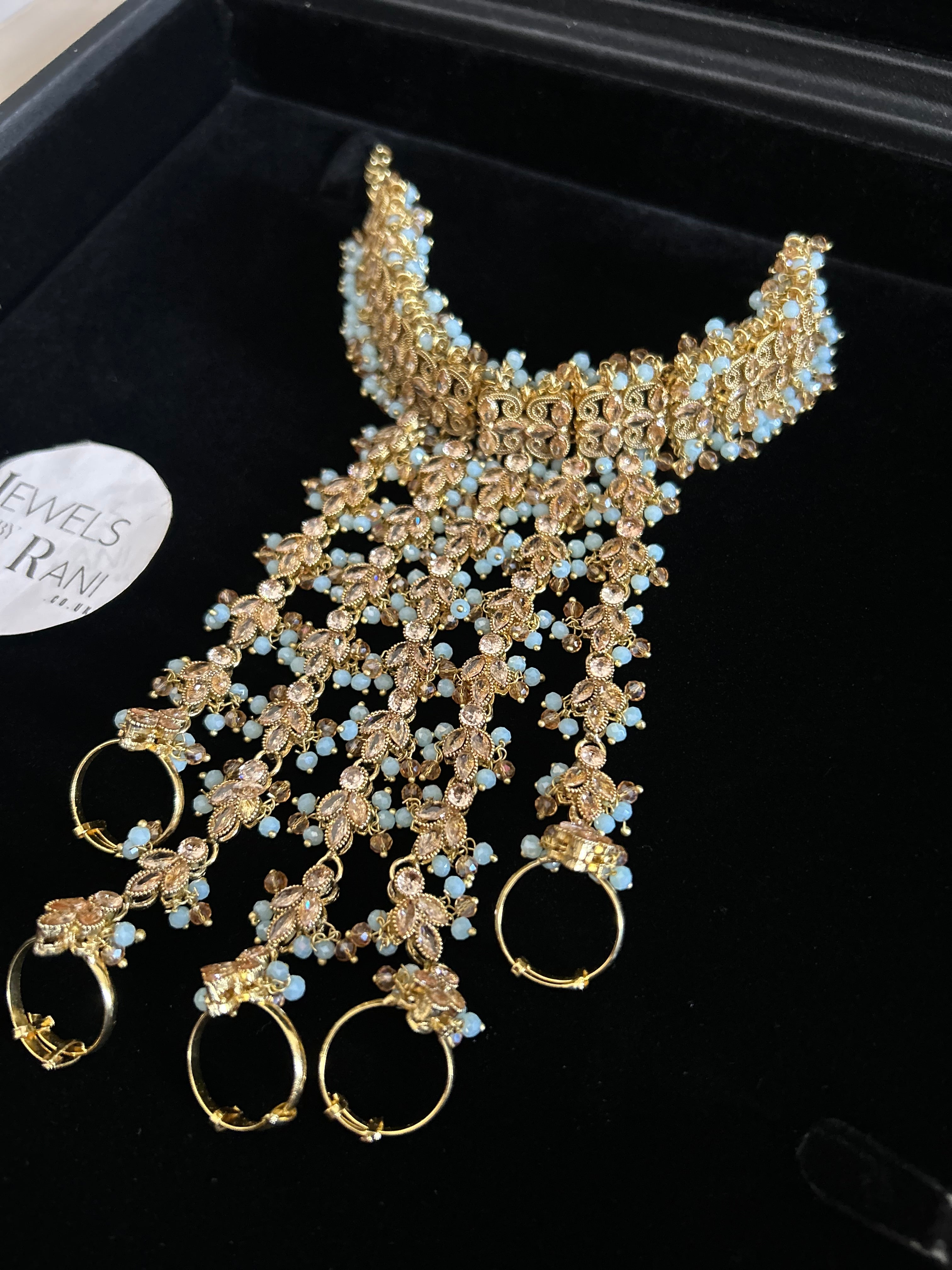 Any colour Pre Order 6 Weeks - 24crt Gold Plated Bridal Hand Piece ONLY |Angla