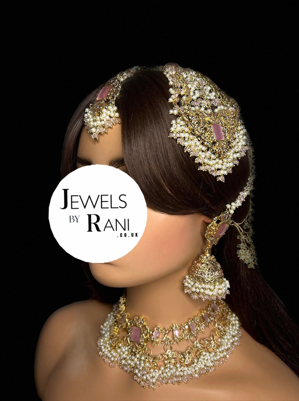 New Pink and White Choker or Necklace Set - Style 994