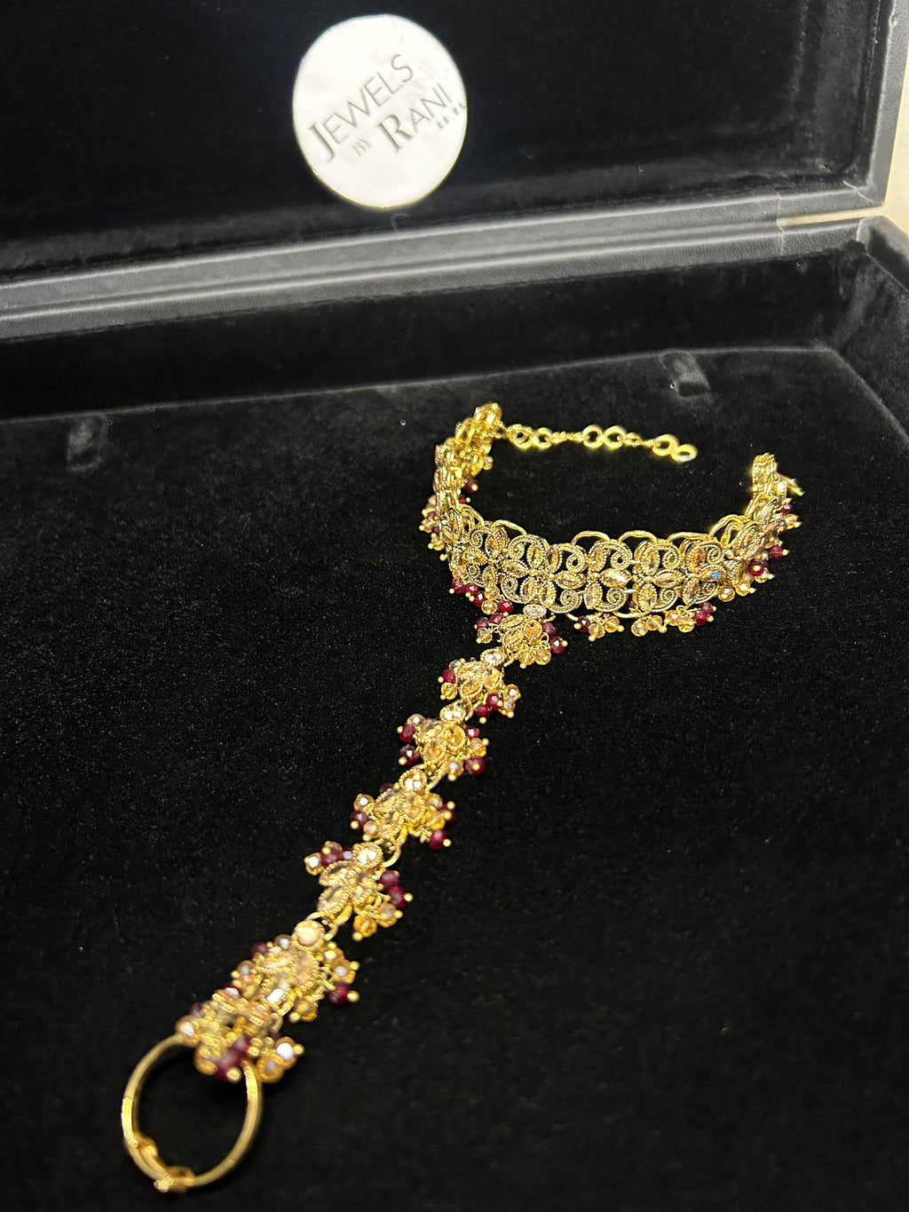 Maroon Bridal Hand Piece