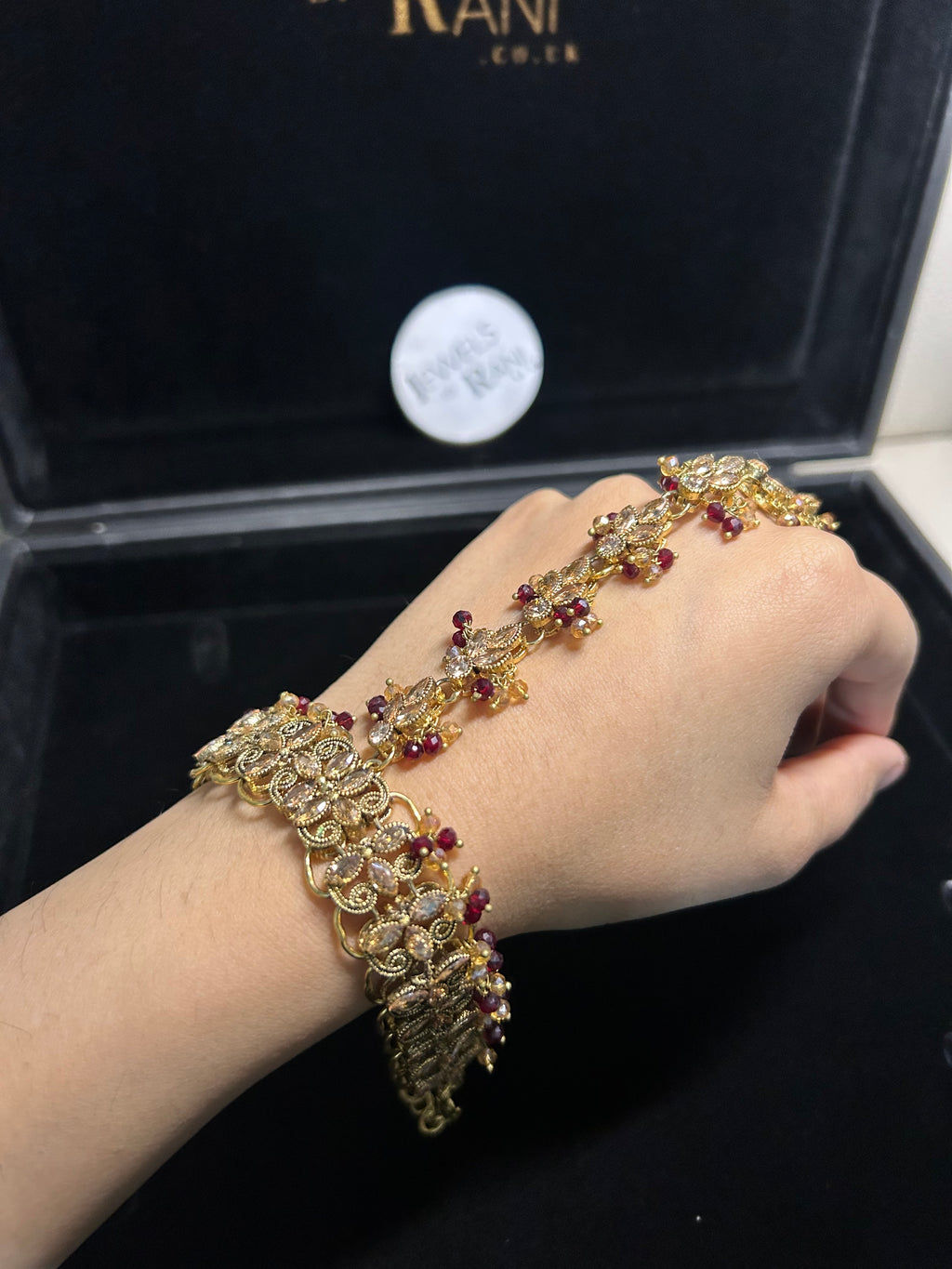 Maroon Bridal Hand Piece