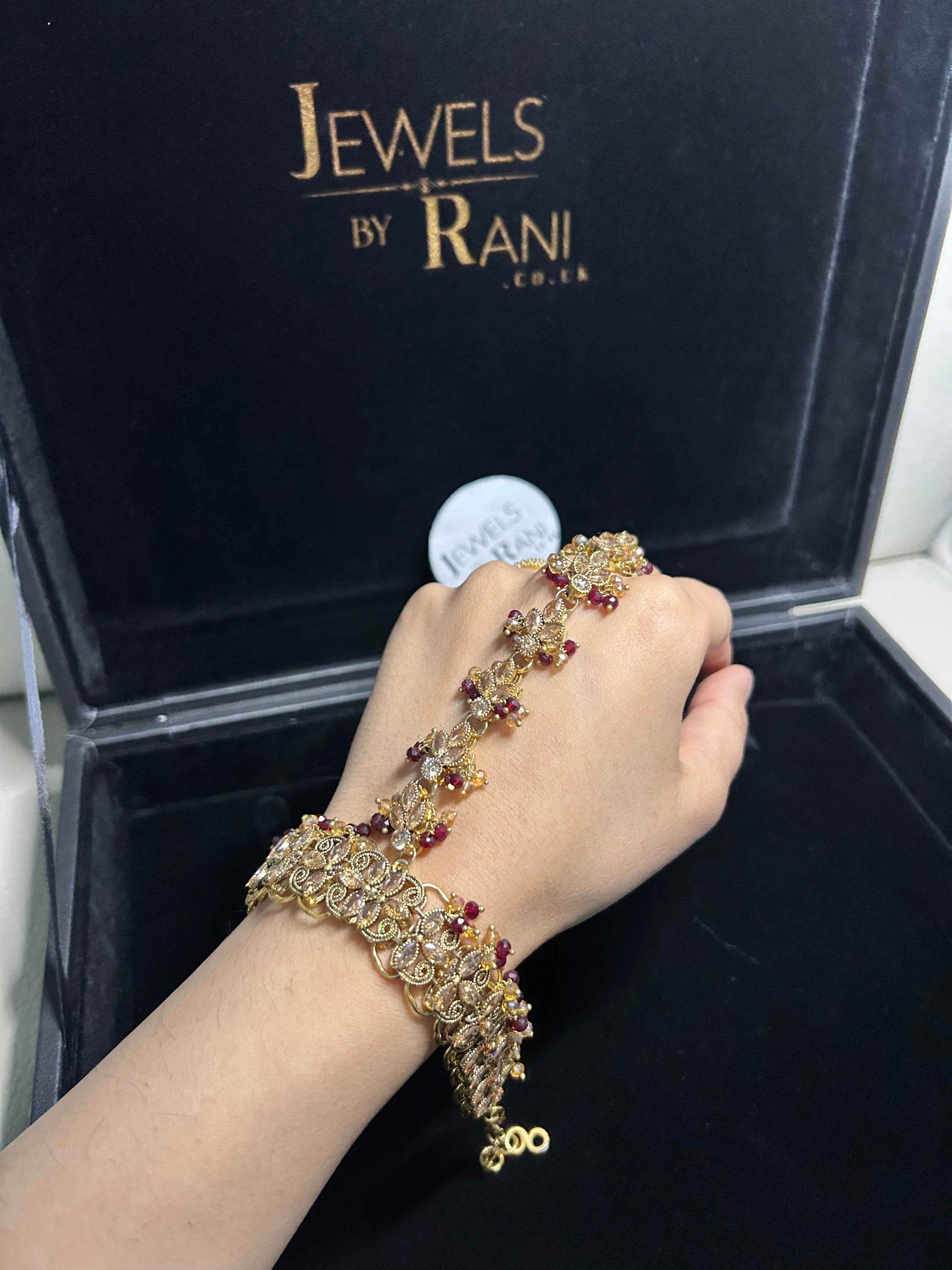 Maroon Bridal Hand Piece