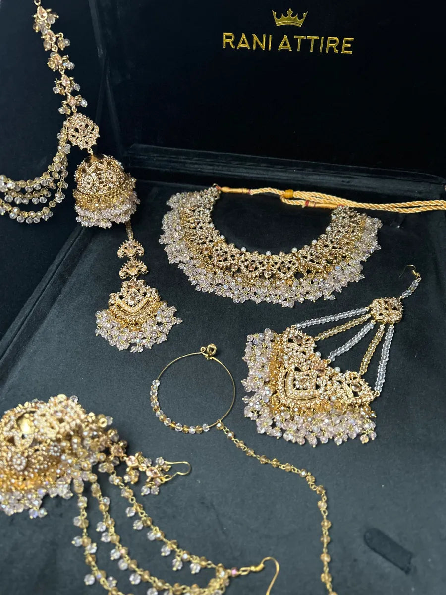 Beautiful Baby Pink & Gold Bridal Set - Jewelsbyrani