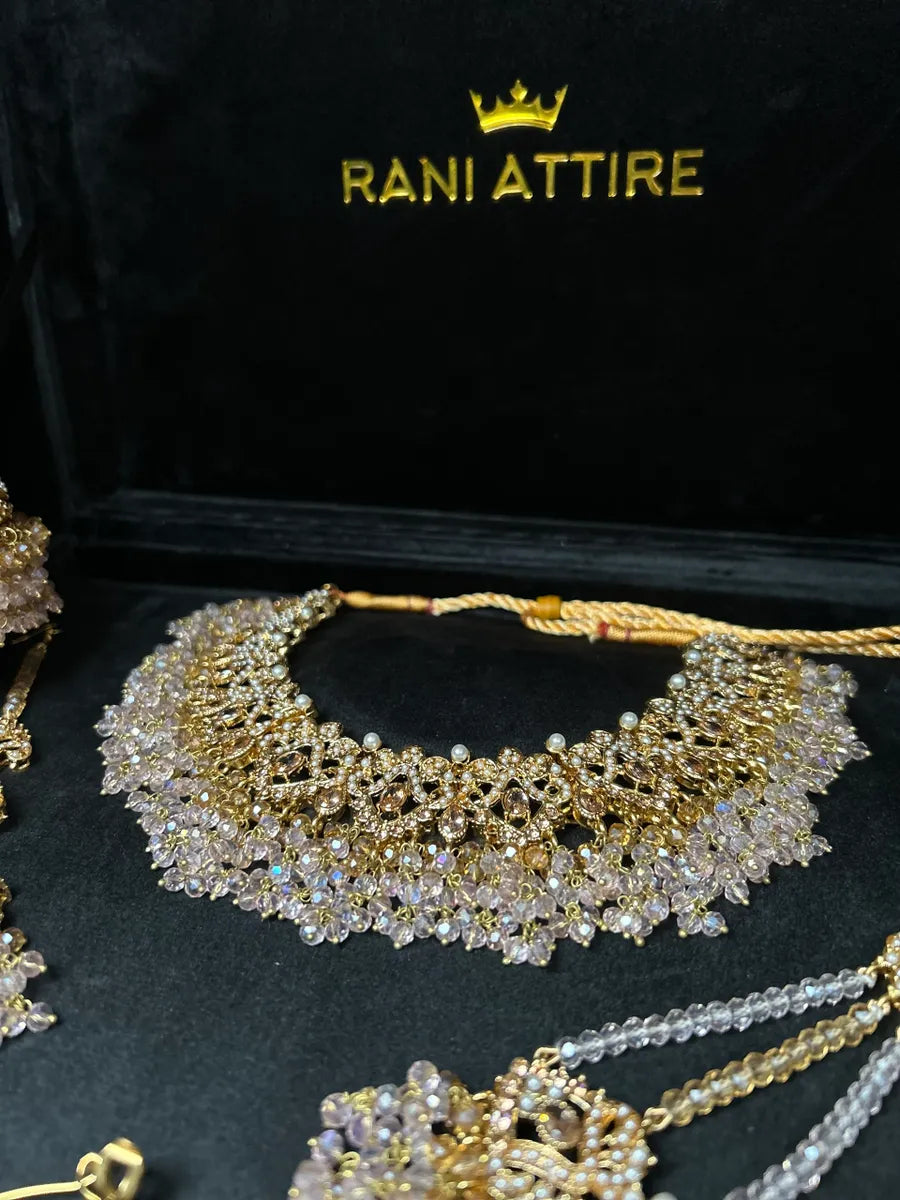 Beautiful Baby Pink & Gold Bridal Set - Jewelsbyrani