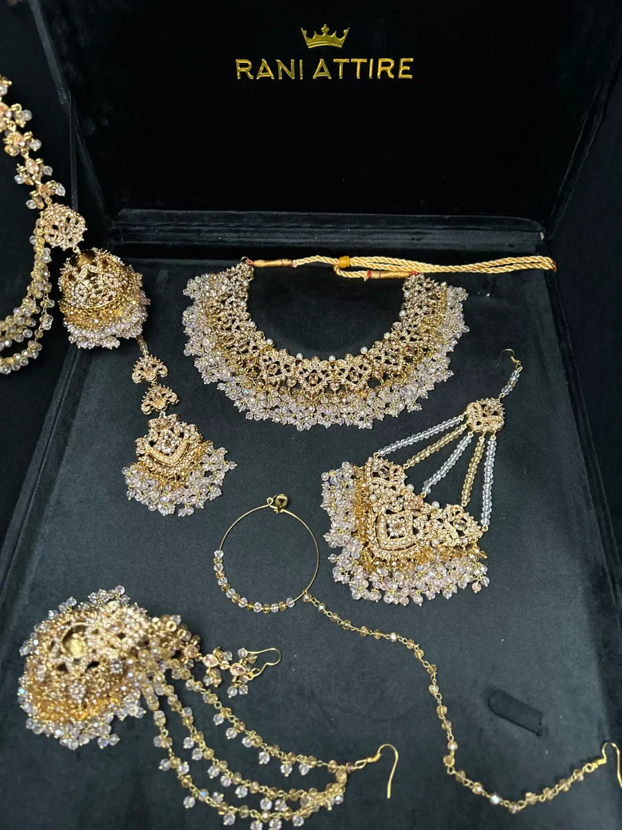 Beautiful Baby Pink & Gold Bridal Set - Jewelsbyrani