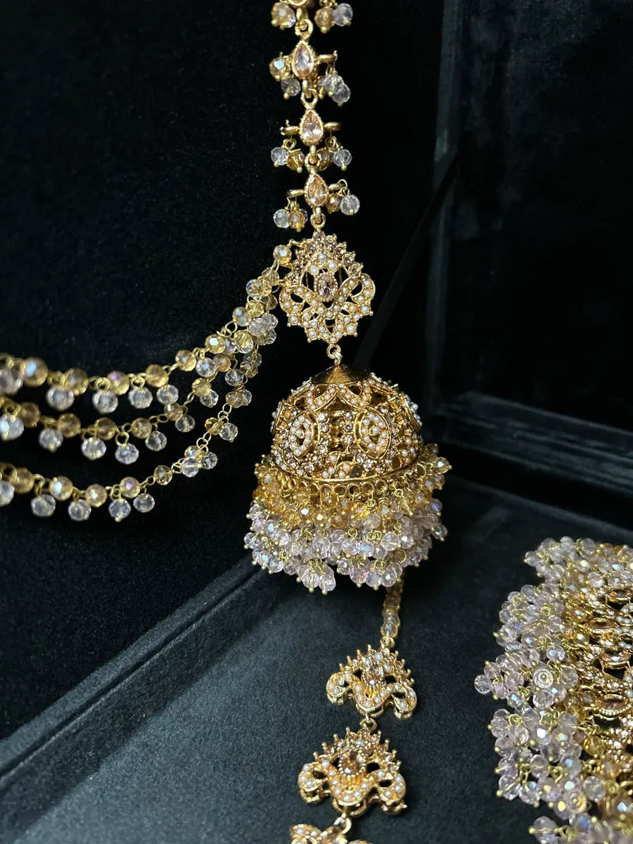 Beautiful Baby Pink & Gold Bridal Set - Jewelsbyrani