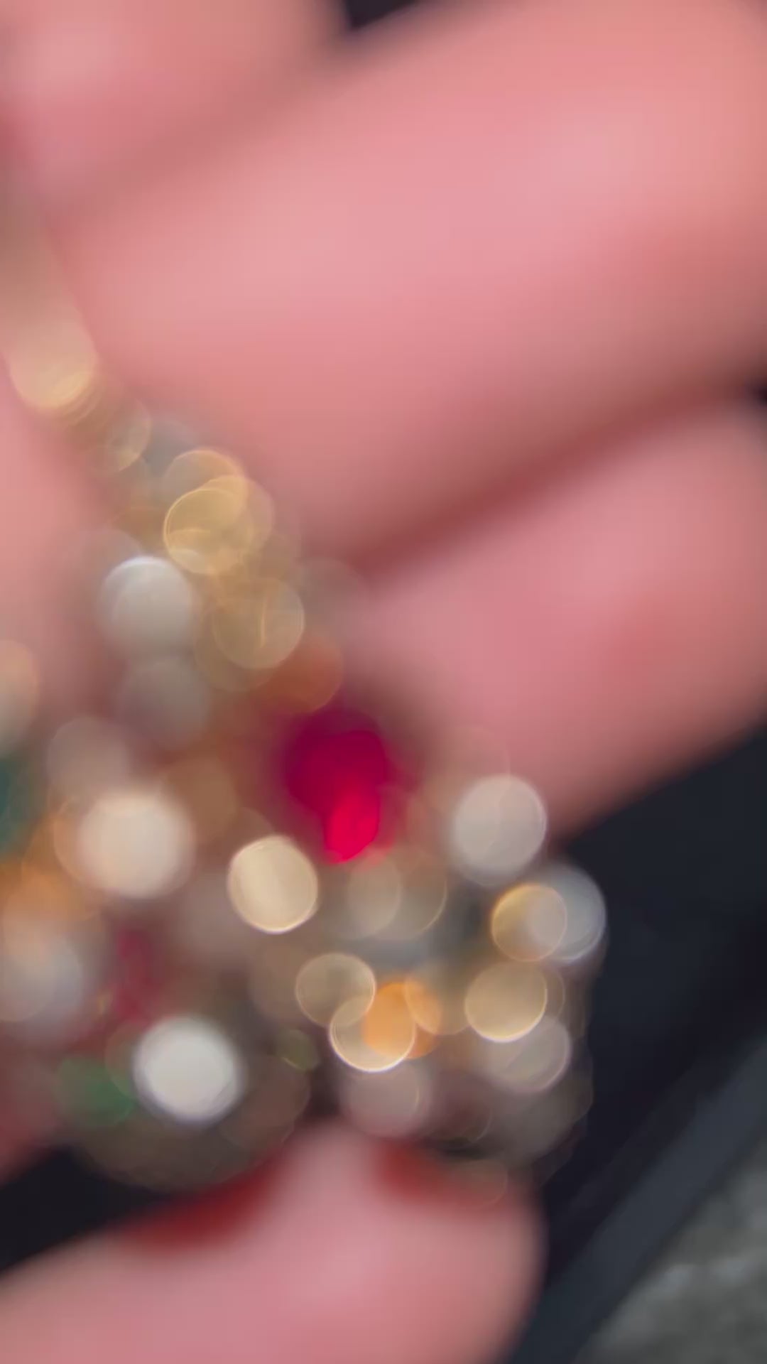 Green and Red Hoop Earrings