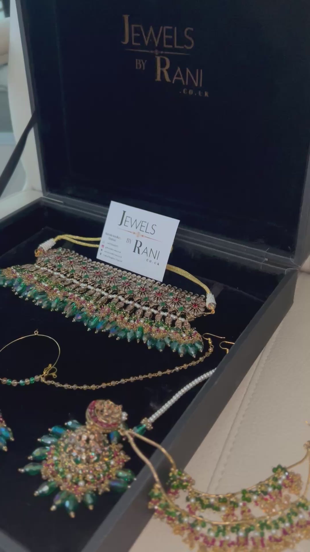 PRE ORDER: 6 Week Making time- Gorgeous Green Mehndi Choker Bridal Jewellery Set - no jhumar