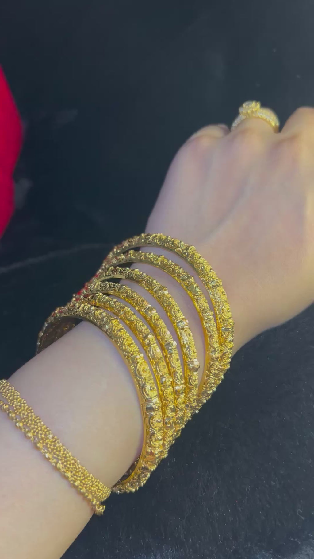Gold Finish - Heer Bangles - Gold Plated - 6 Bangles