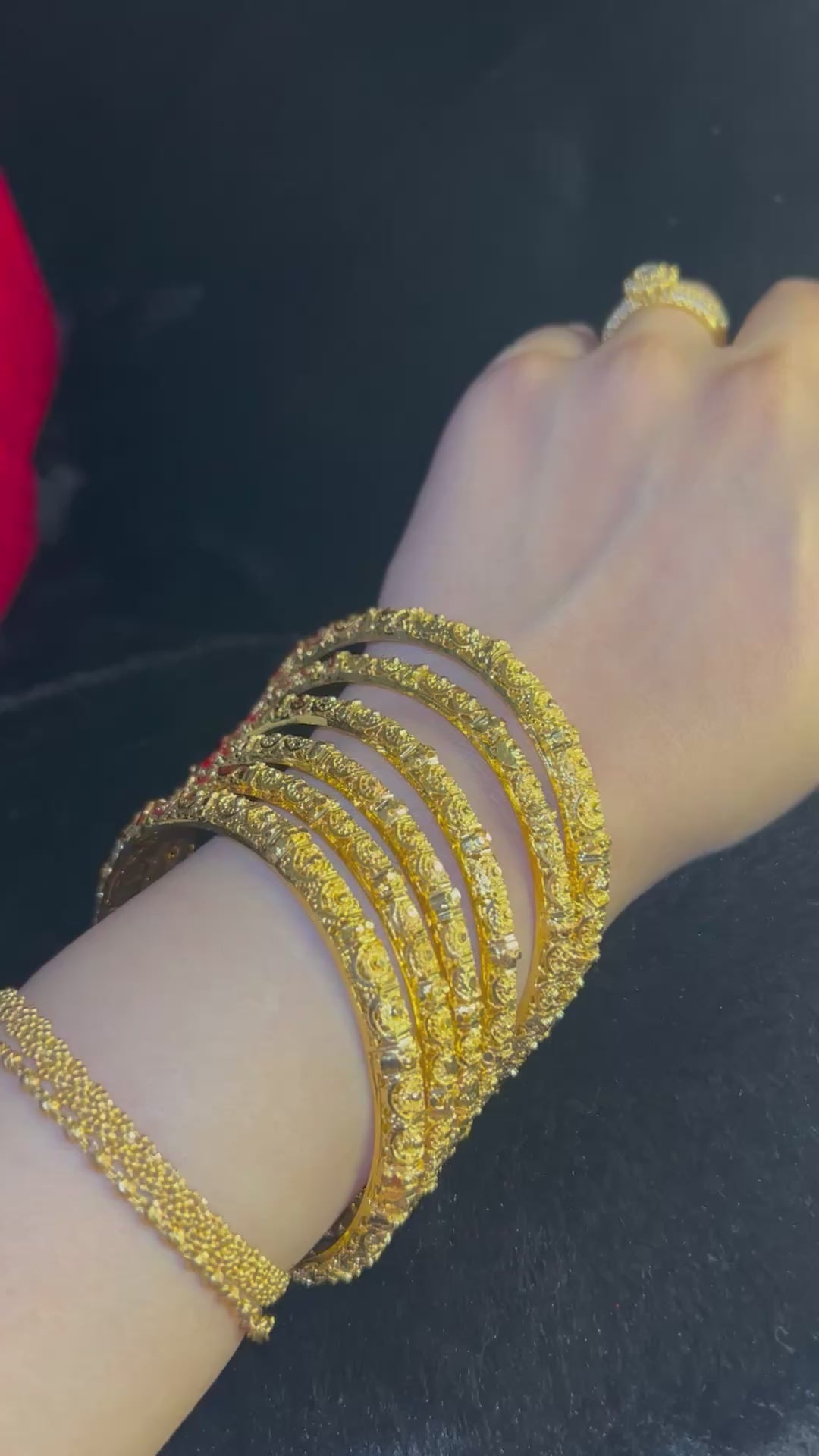 Gold Finish - Heer Bangles - Gold Plated - 6 Bangles