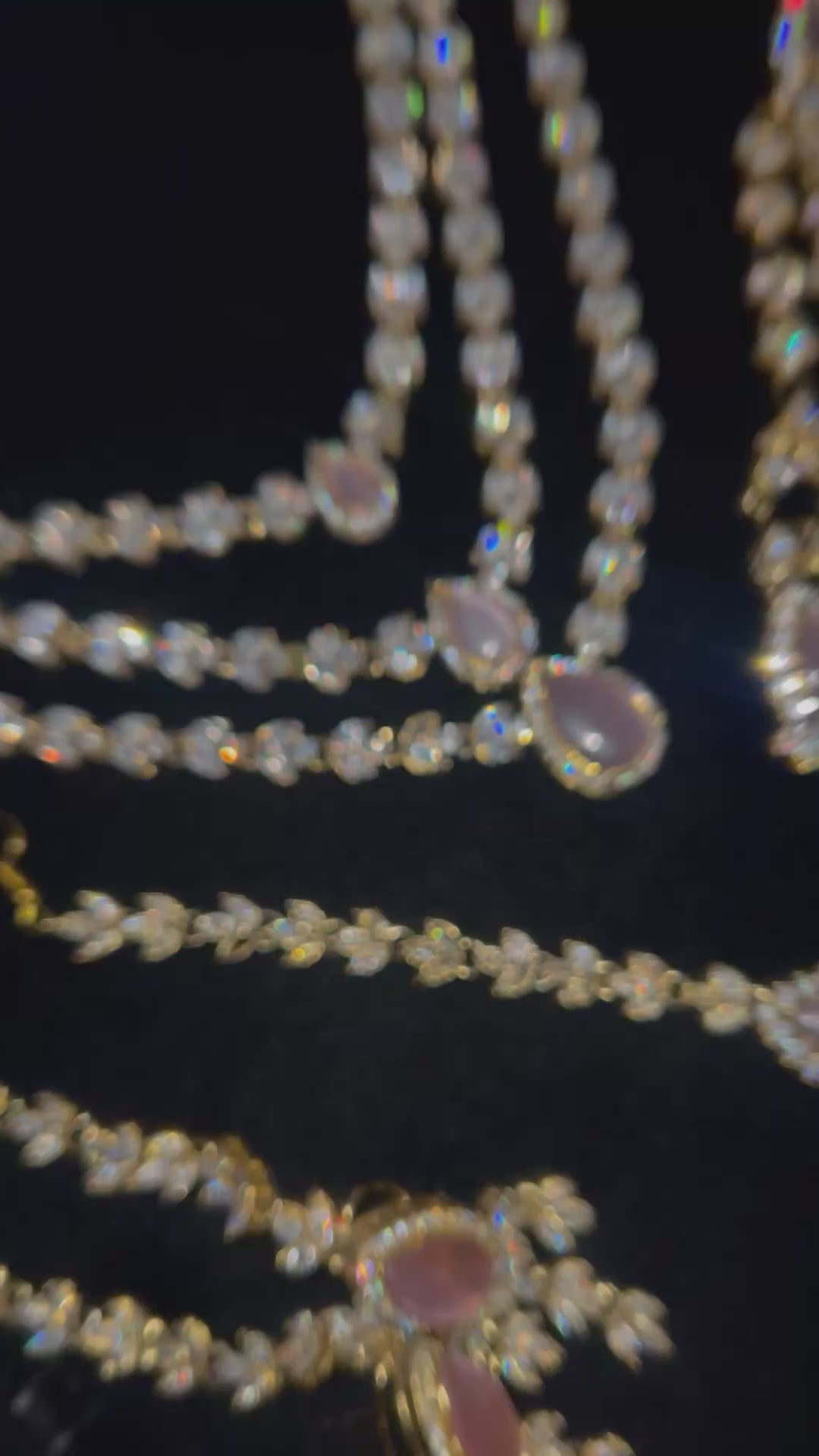 24crt Gold Plated - Beautiful Pink Statement Set